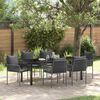 vidaXL Ensemble de salle &agrave; manger pour jardin 7 pcs Noir et gris