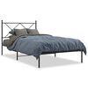 vidaXL Cadre de lit m&eacute;tal sans matelas avec t&ecirc;te de lit noir 100x190cm