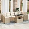 vidaXL Ensemble de canap&eacute; de jardin 8 pcs Beige Poly rotin