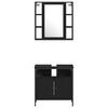 vidaXL Ensemble de mobilier de salle de bain 4 pcs Ch&ecirc;ne noir