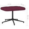 vidaXL Chaise de relaxation avec tabouret Violet Tissu