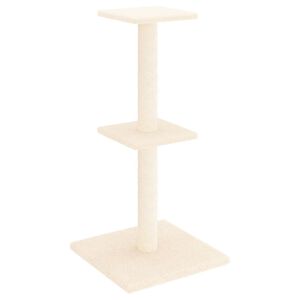vidaXL Arbre &agrave; chat avec griffoirs en sisal cr&egrave;me 73 cm
