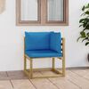 vidaXL Canap&eacute; d'angle de jardin avec coussins Bois impr&eacute;gn&eacute; de vert