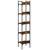 vidaXL Biblioth&egrave;que 5 niveaux ch&ecirc;ne fum&eacute; 35x30x174cm bois d'ing&eacute;nierie
