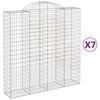 vidaXL Paniers à gabions arqués 7 pcs 200x50x200/220 cm Fer galvanisé