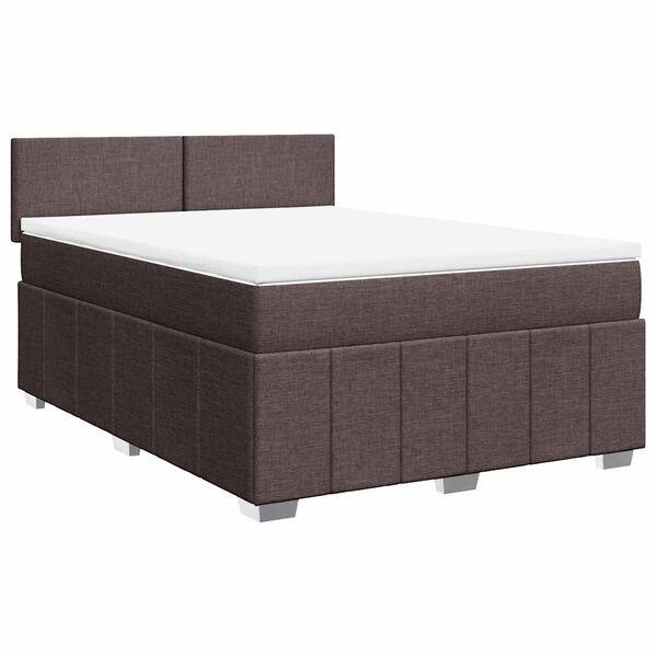 vidaXL Sommier &agrave; lattes de lit avec matelas Marron fonc&eacute; 140x190 cm