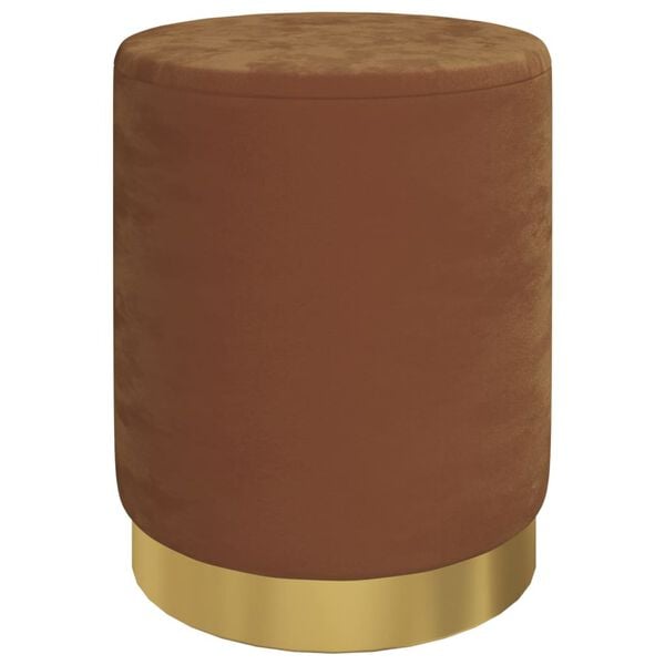vidaXL Tabouret de rangement rond Marron Velours 31 x 37 cm