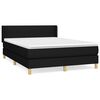 vidaXL Sommier &agrave; lattes de lit avec matelas Noir 140x190 cm Tissu