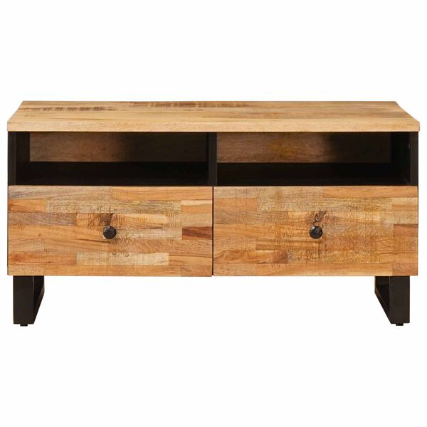 vidaXL Table basse Marron 89 x 59,5 x 17 cm Bois de mangue massif