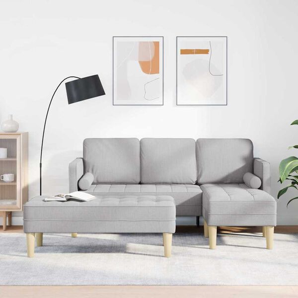 vidaXL Ensemble de Canap&eacute;s avec coussin 2 pcs Gris nuage Polyester