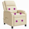 vidaXL Fauteuil de massage inclinable Cr&egrave;me Tissu