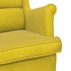 vidaXL Fauteuil &agrave; bascule &agrave; oreilles en velours jaune bois massif