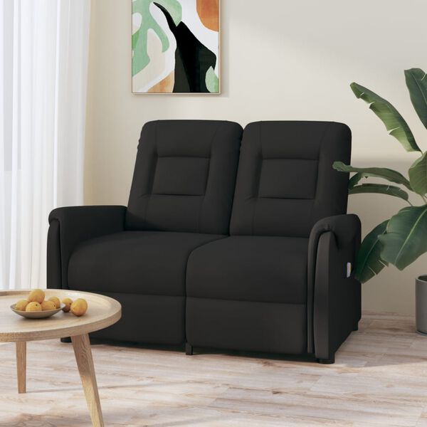 vidaXL Fauteuil de massage inclinable 2 places noir similicuir