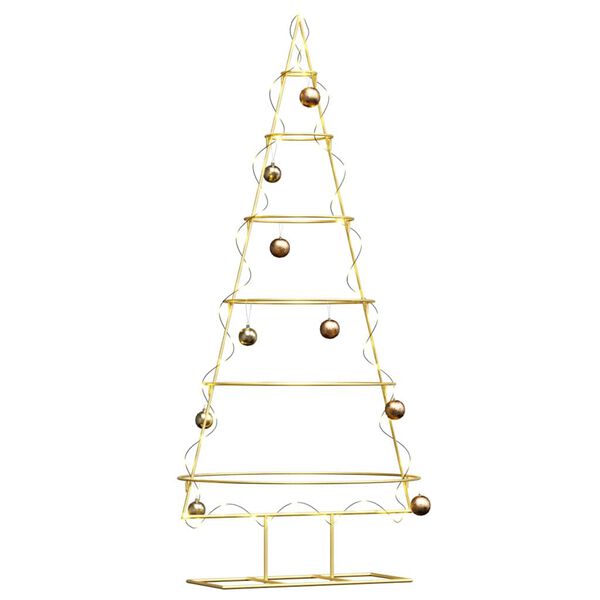 vidaXL Arbre de Noël en métal Doré 150 cm Acier peint par poudre