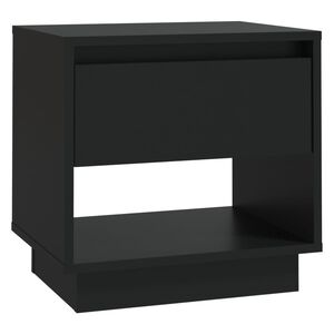 vidaXL Table de chevet Noir 45x34x44 cm bois d'ing&eacute;nierie