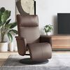 vidaXL Fauteuil inclinable avec repose-pieds marron similicuir