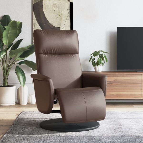 vidaXL Fauteuil inclinable avec repose-pieds marron similicuir