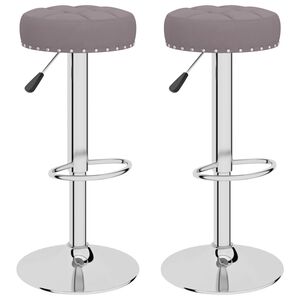 vidaXL Tabourets de bar lot de 2 taupe tissu