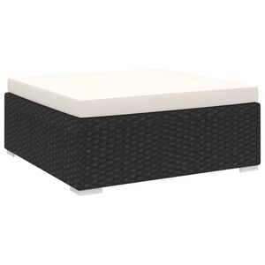 vidaXL Repose-pied sectionnel 1 pc avec coussin R&eacute;sine tress&eacute;e Noir