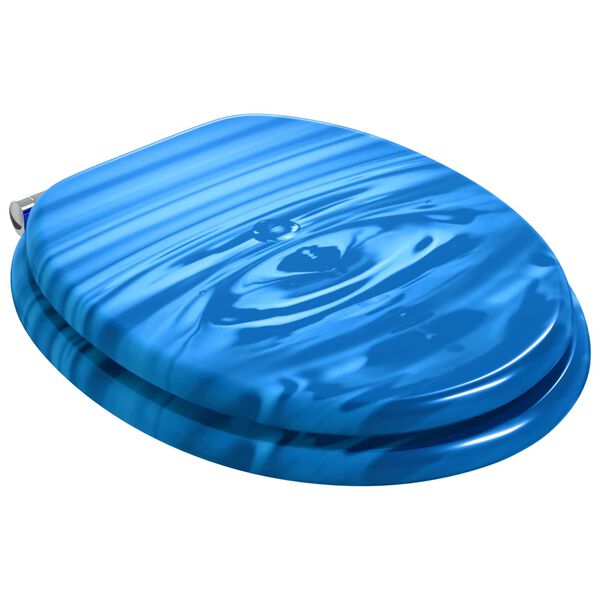 vidaXL Si&egrave;ges WC couvercle &agrave; fermeture douceur 2 pcs MDF Gouttes d'eau