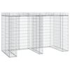 vidaXL Mur de gabion pour poubelle 192x91x120 cm fer galvanis&eacute;