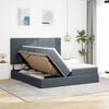 vidaXL Lit de Rangement avec matelas Gris fonc&eacute; 200 x 200 cm Velours