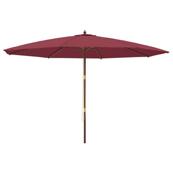 vidaXL Parasol de jardin avec m&acirc;t en bois rouge bordeaux 400x273 cm