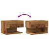 vidaXL Tables de chevet murales 2 pcs vieux bois