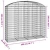 vidaXL Panier de gabions arqué 200x50x160/180 cm Fer galvanisé