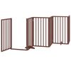 vidaXL Porte pour chien pliable &agrave; 6 panneaux, marron, 300 cm, bois de peuplier