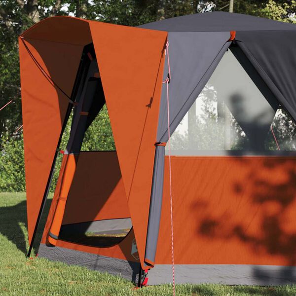 vidaXL Tente Cabane avec toit Gris et orange 320 x 320 x 203 cm