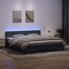 vidaXL Sommier &agrave; lattes de lit et matelas et LED gris fonc&eacute; 180x220cm velours