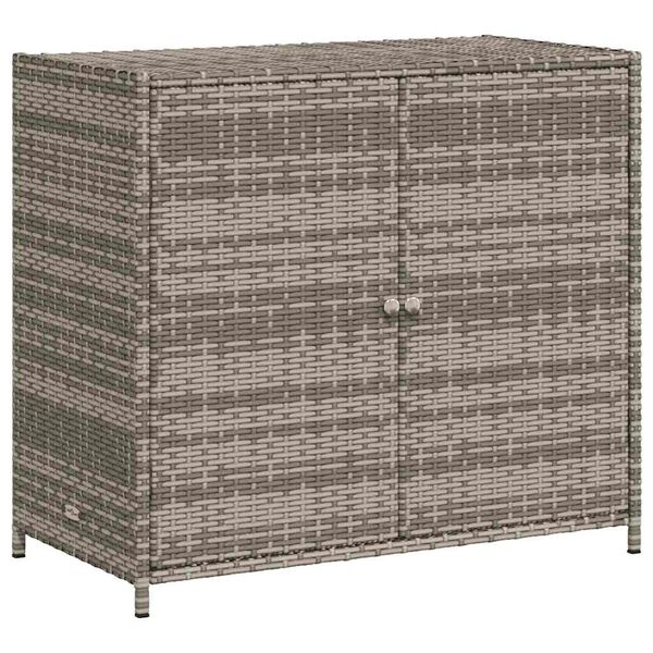 vidaXL Armoire de rangement de jardin gris 83x45x76 cm r&eacute;sine tress&eacute;e