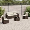 vidaXL Salon de jardin avec coussins 6 pcs marron r&eacute;sine tress&eacute;e