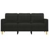 vidaXL Canapé à 3 places Noir 180 cm Tissu