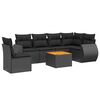 vidaXL Salon de jardin 7 pcs avec coussins noir r&eacute;sine tress&eacute;e