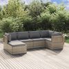 vidaXL Salon de jardin 6 pcs avec coussins Gris R&eacute;sine tress&eacute;e