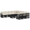 vidaXL Ensemble de canap&eacute; de jardin 12 pcs Noir polyrotin