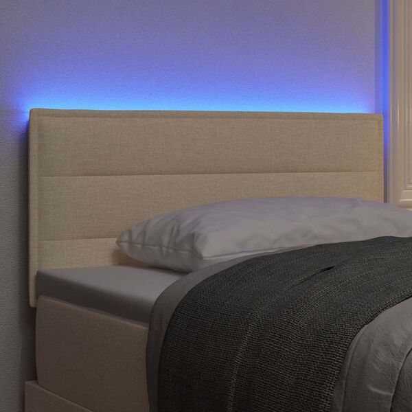 vidaXL T&ecirc;te de lit LED avec des lumi&egrave;res &agrave; LED Cr&egrave;me 80 cm Polyester