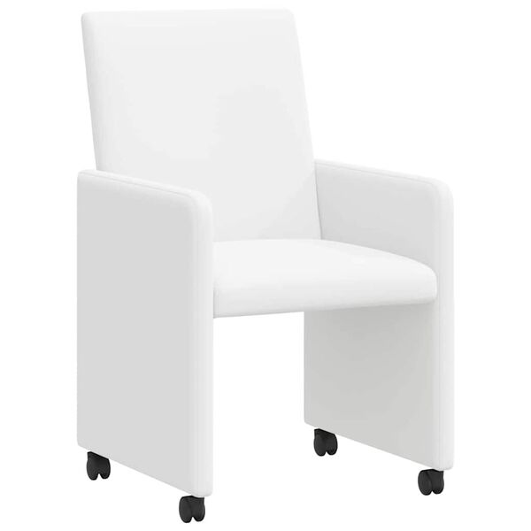 vidaXL Chaises de Salle à Manger avec Roues avec des roues 2 pcs Blanc