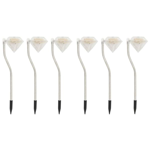 vidaXL Lampes &agrave; LED solaires de jardin 6 pcs 9x7,8x29,5 cm