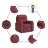 vidaXL Fauteuil de massage inclinable Rouge bordeaux Tissu