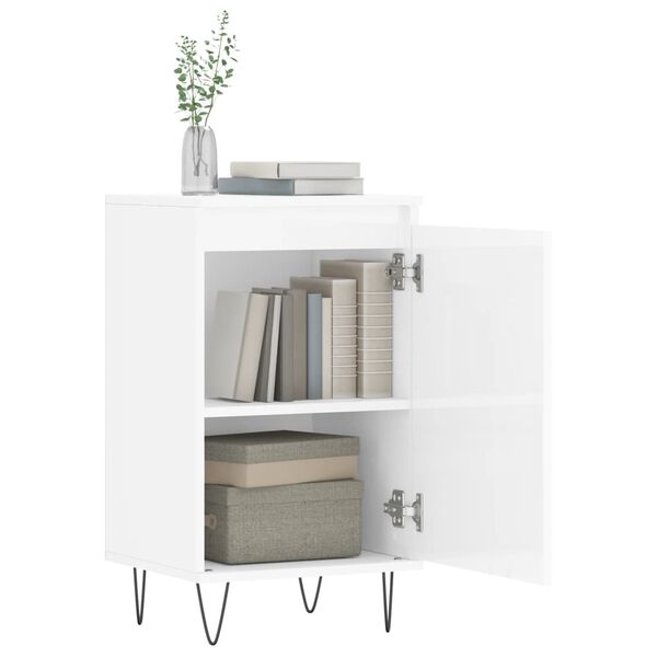 vidaXL Buffets 2 pcs blanc brillant 40x35x70 cm bois d'ing&eacute;nierie