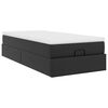 VidaXL Cadre de lit ottoman avec matelas noir 90x200 cm similicuir