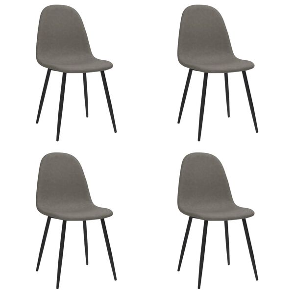 vidaXL Chaises &agrave; manger lot de 4 45x53,5x83 cm gris fonc&eacute; similicuir