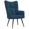 vidaXL Chaise de relaxation avec tabouret Bleu Velours