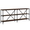 vidaXL Table console chêne marron 180x30x75 bois d'ingénierie et fer