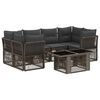 vidaXL Ensemble de canap&eacute; de jardin 7 pc Gris polyrotin