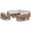 vidaXL Ensemble de canap&eacute; de jardin 12 pcs Beige et blanc cr&egrave;me