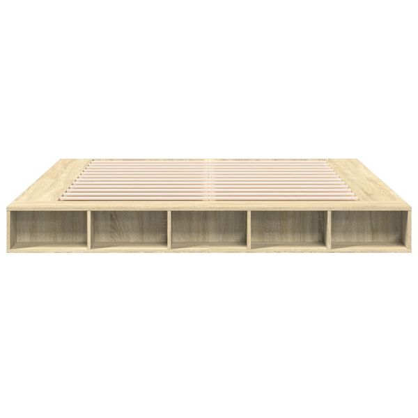 vidaXL Cadre de lit sans matelas ch&ecirc;ne sonoma 200x200 cm
